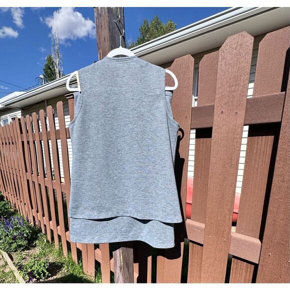 Vintage Trissi two piece gray vest pockets skirt pockets size twelve belt old - Picture 4 of 16